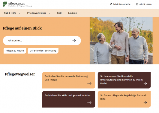 Die neue Informationsplattform für Pflege und Betreuung